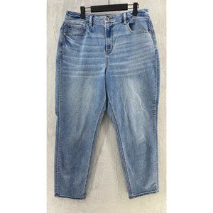 American Eagle Curvy Mom Jeans Light Wash High Rise Stretch Womens 14